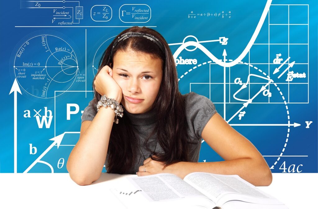 young girl lacking exam confidence