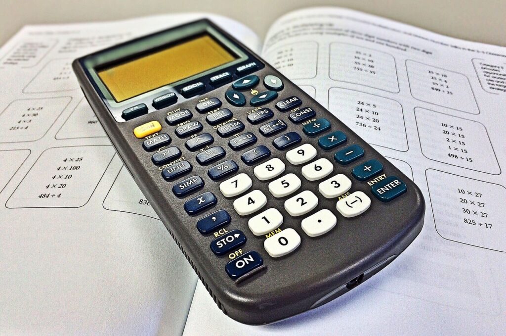 Calculator on A Level maths exam paper