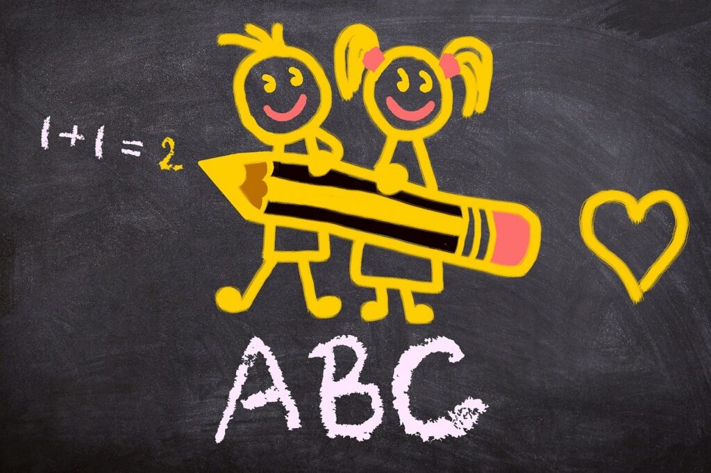 classroom board before school breaks up for summer