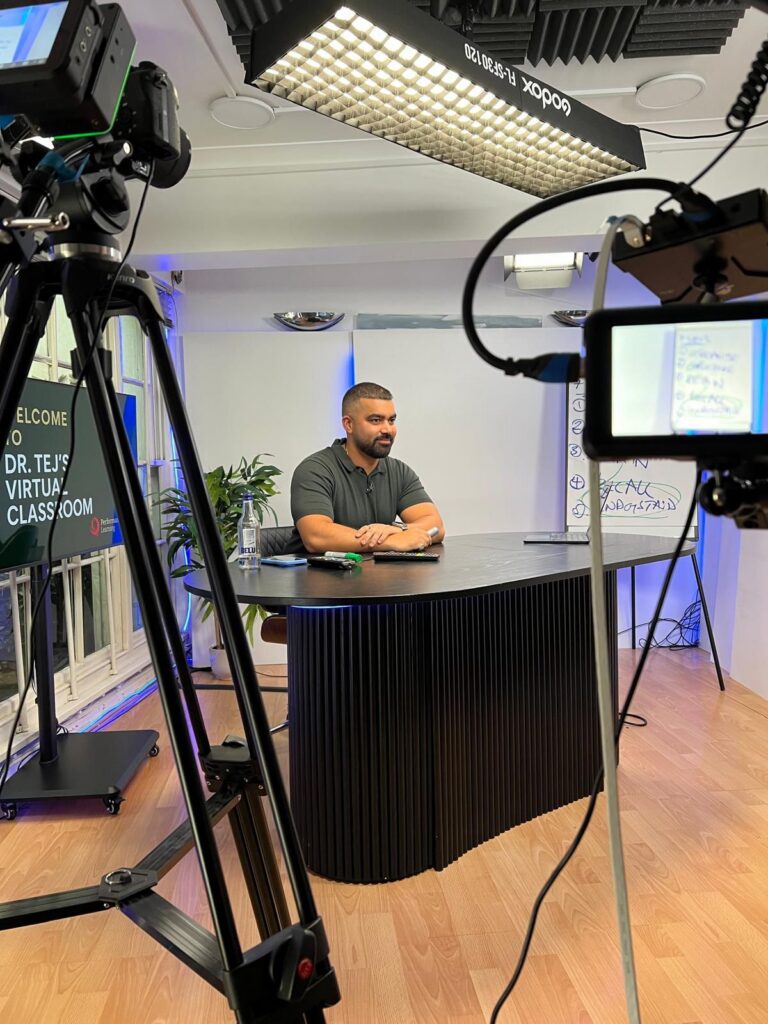 Dr Tej in virtual classroom for exam masterclass