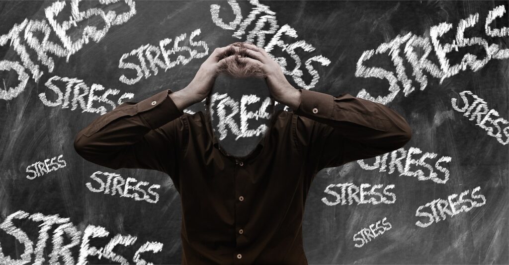 Man overwhelmed with stress