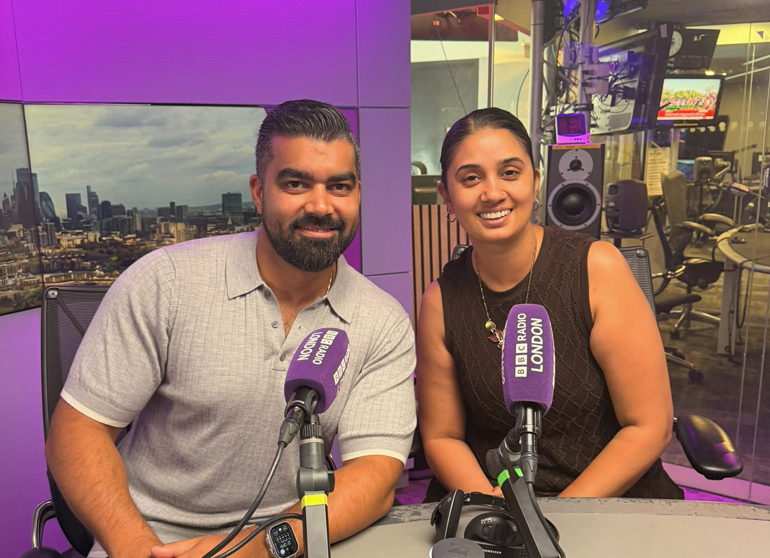 Dr Tej with Shay Kaur Grewal on BBC Radio London